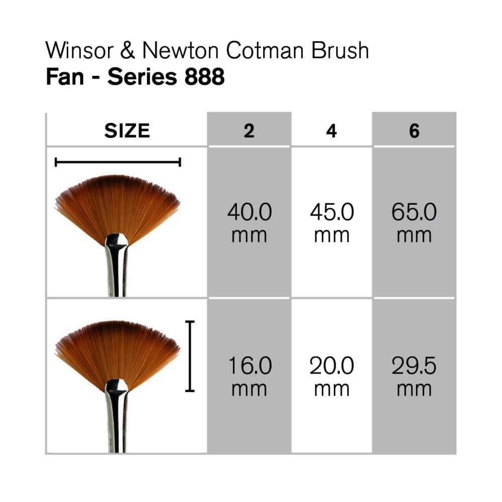 PINCEL WINSOR COTMAN ABANICO NYLON CORTO RF 888 #06         
