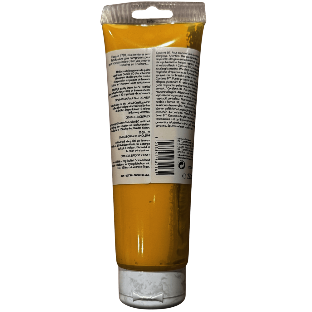 TINTA GRABADO LINOLEO AGUA LEFRANC 250ML RF 218 AMARILLO    