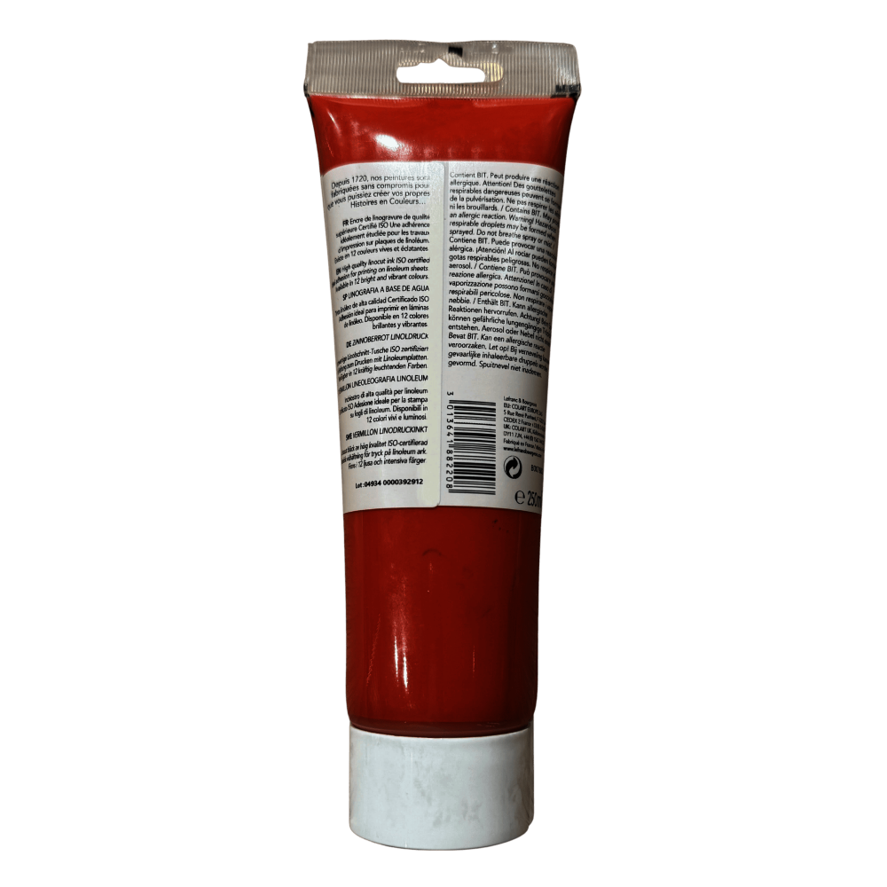 TINTA GRABADO LINOLEO AGUA LEFRANC 250ML RF 220 ROJO        