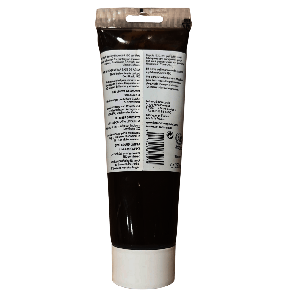 TINTA GRABADO LINOLEO AGUA LEFRANC 250ML RF 226 CAFE        