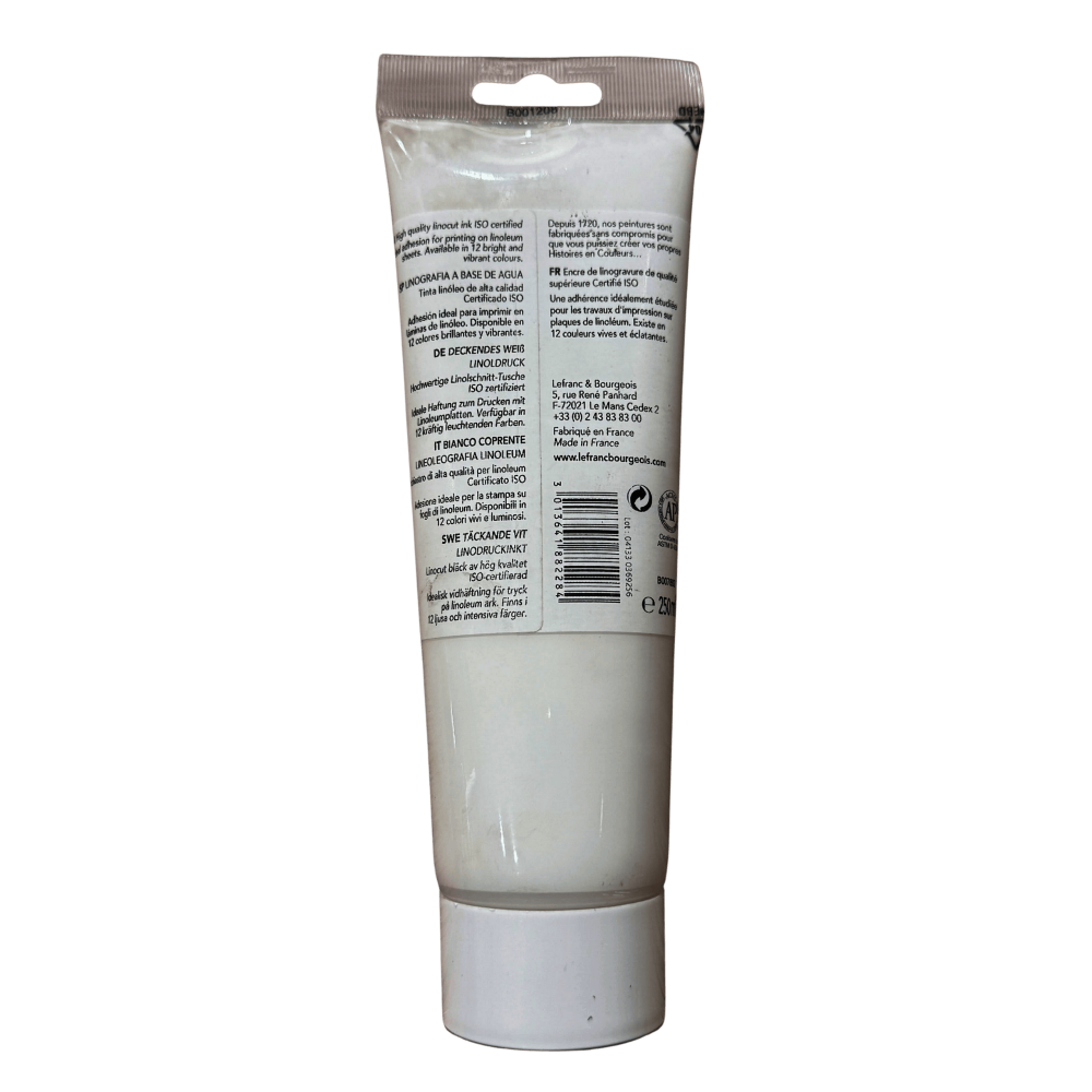 TINTA GRABADO LINOLEO AGUA LEFRANC 250ML RF 228 BLANCO      