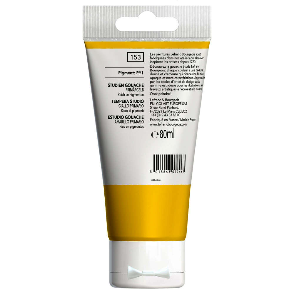 TEMPERA GOUACHE LEFRANC STUDENT 80ML AMARILLO 153