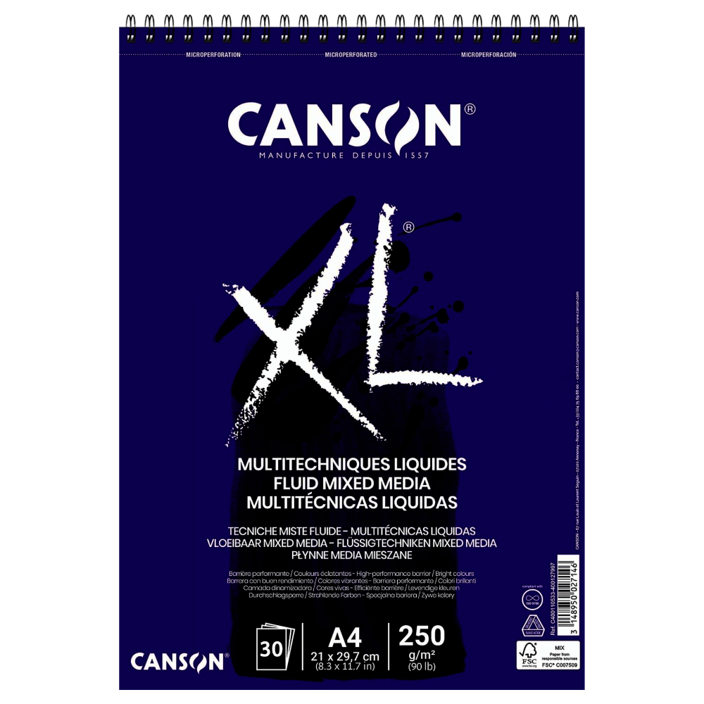 BITACORA CANSON XL | MIXMEDIA LIQUIDAS | A4 | 250G | 30H | C400110533