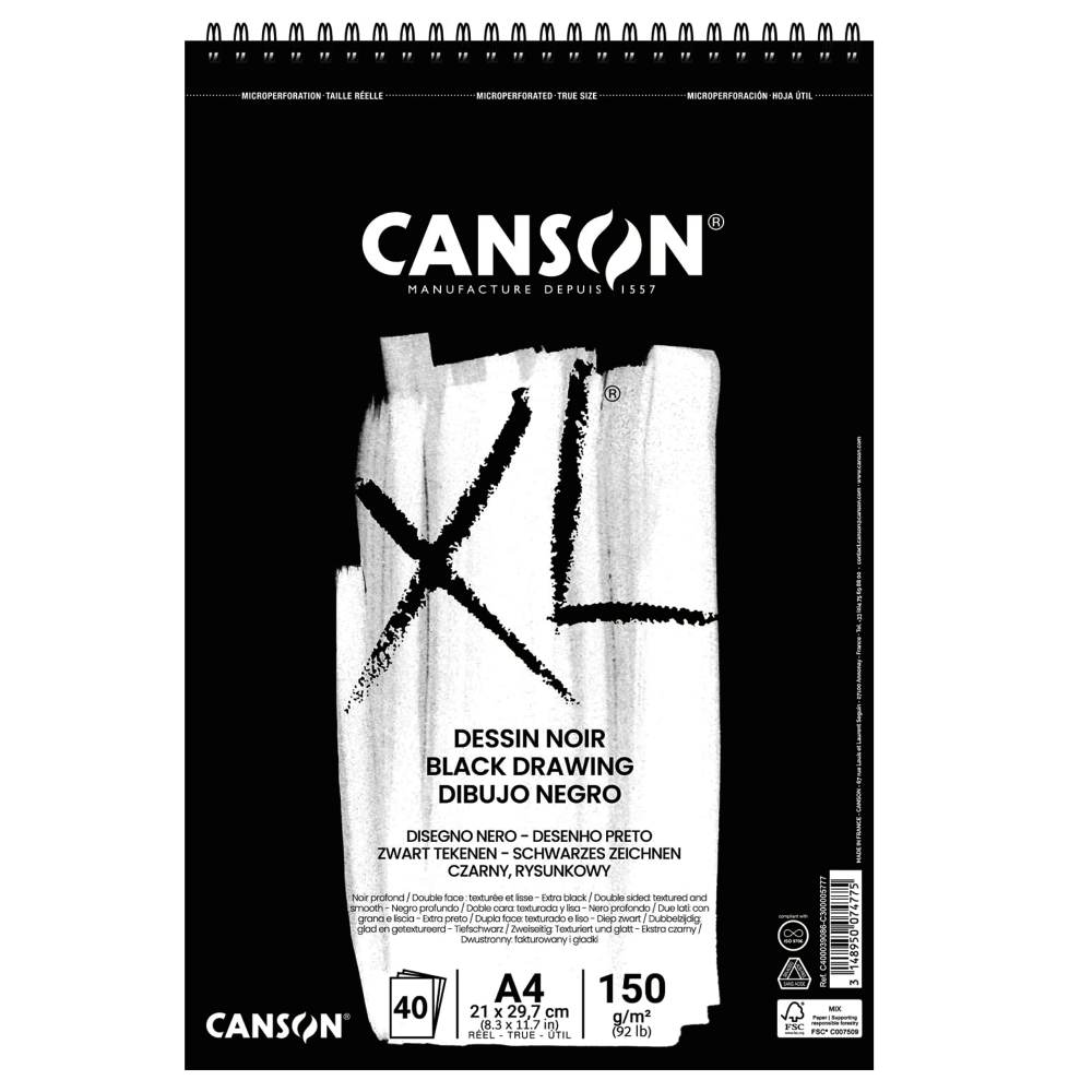 BITACORA CANSON XL | NEGRO | A4 | 150G | 40H | C400039086       