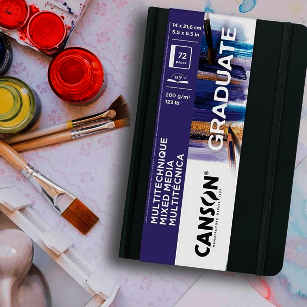 CUADERNO CANSON GRADUATE 14X21.6CM 200GR MIXMEDIA C31200L030