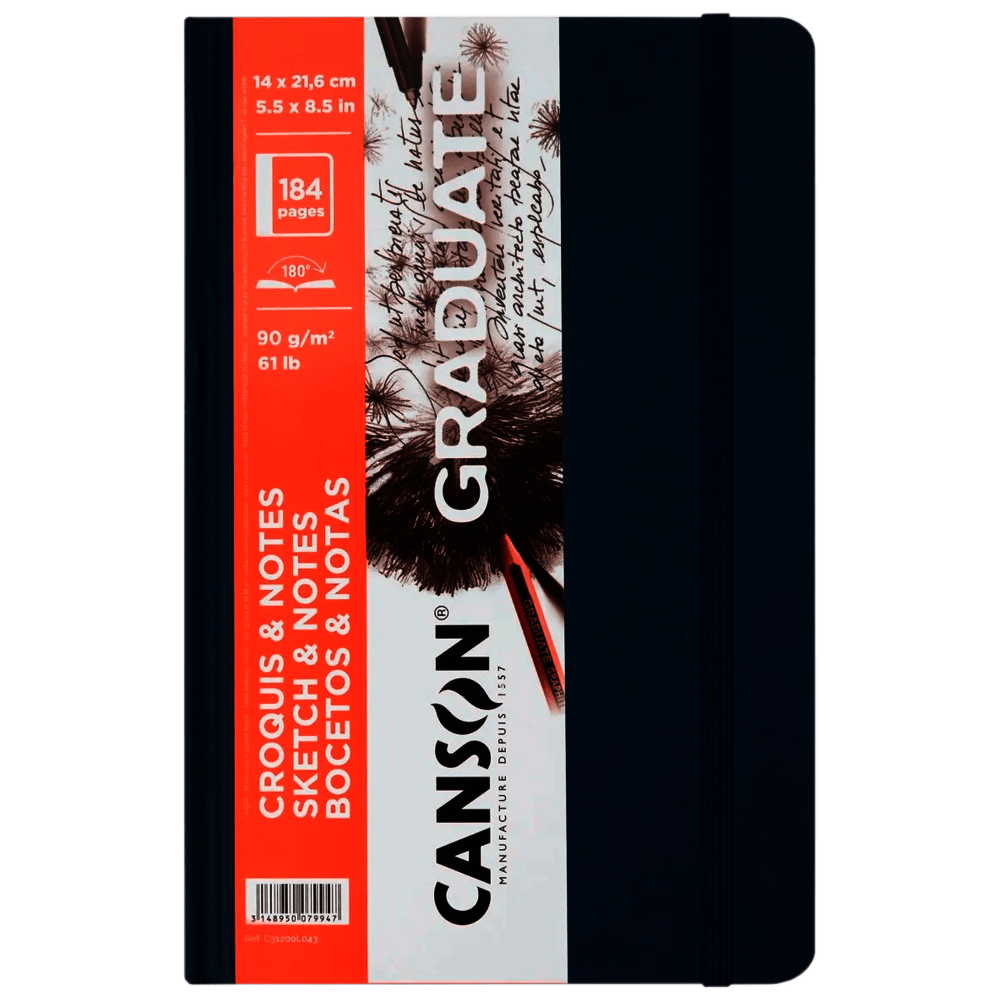 CUADERNO CANSON GRADUATE 14X21.6CM 90G AZUL OSC C31200L043