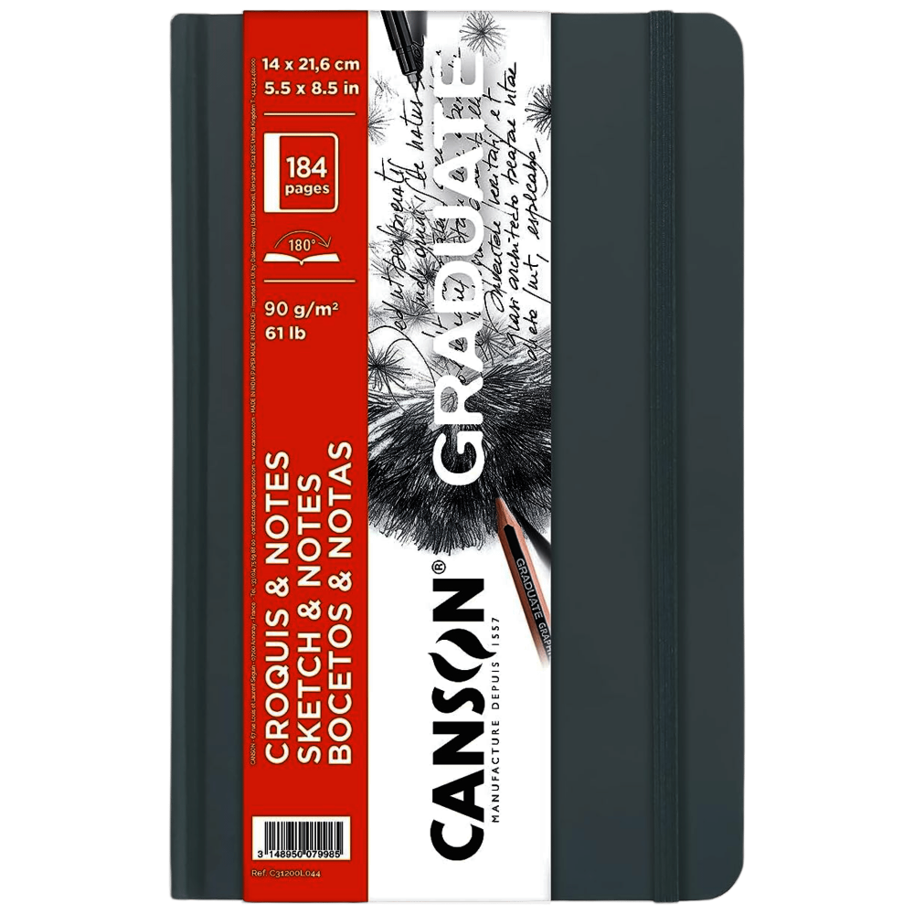 CUADERNO CANSON GRADUATE | 14X21.6CM | 90G | GRIS CLARO | C31200L044