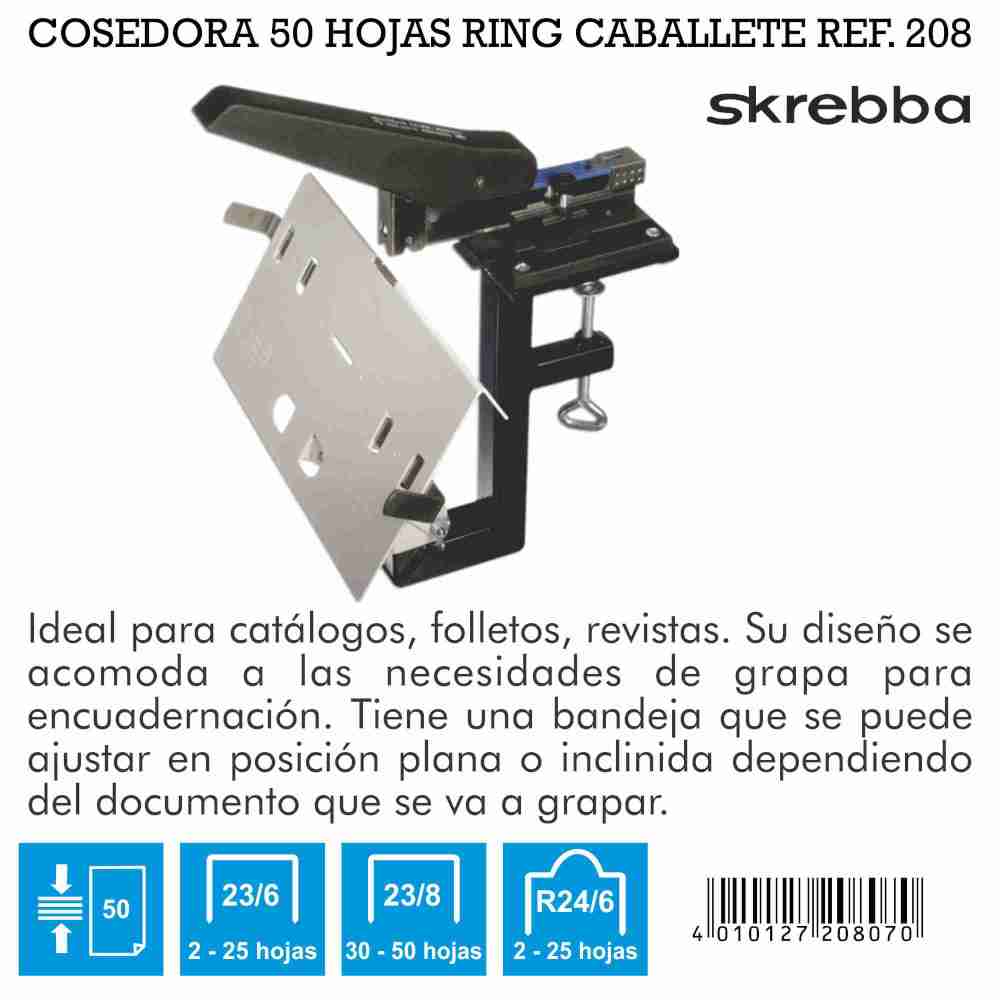 COSEDORA SKREBBA RING CABALLETE 50HOJAS RF208