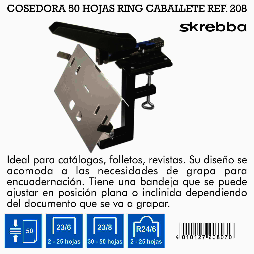 COSEDORA SKREBBA RING CABALLETE 50HOJAS RF208