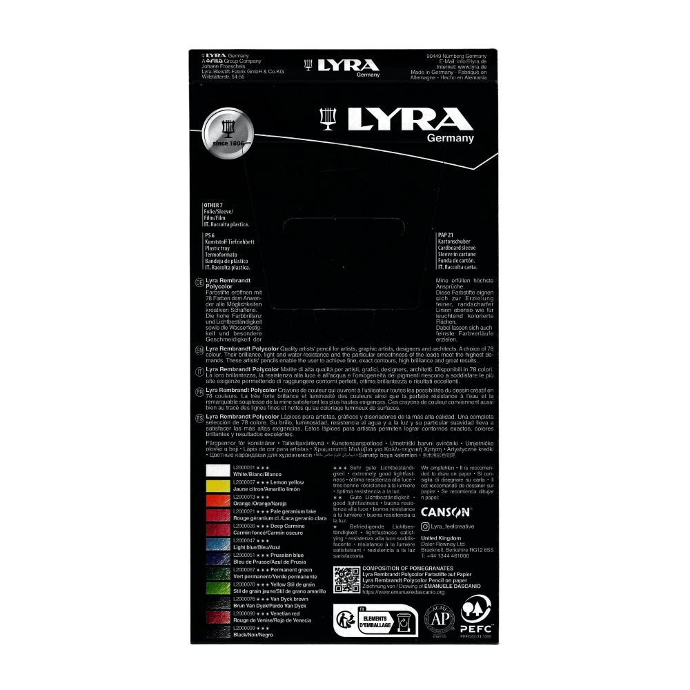 CAJA LAPIZ LYRA REMBRANDT | POLYCOLOR | X 12 | RF L2001120        