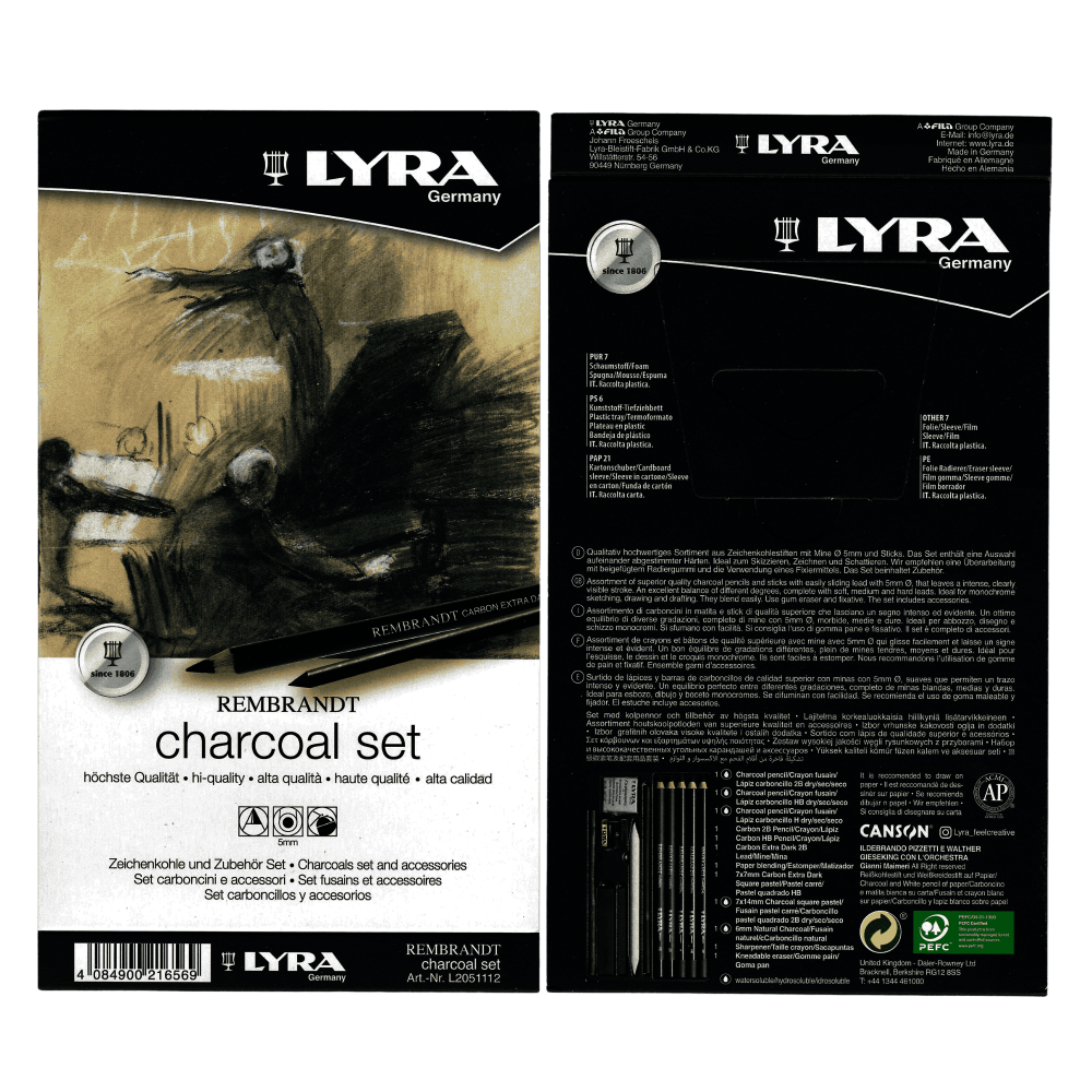 CAJA LAPIZ LYRA REMBRANDT | SET CARBONCILLO SECO | X11PCS | L2051112