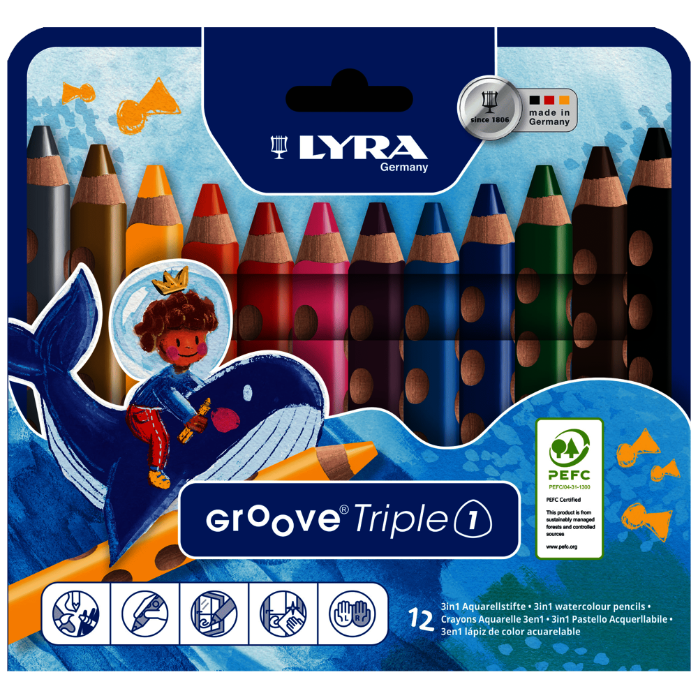 CAJA LAPIZ LYRA GROOVE 3 EN 1 X 12 L3831120