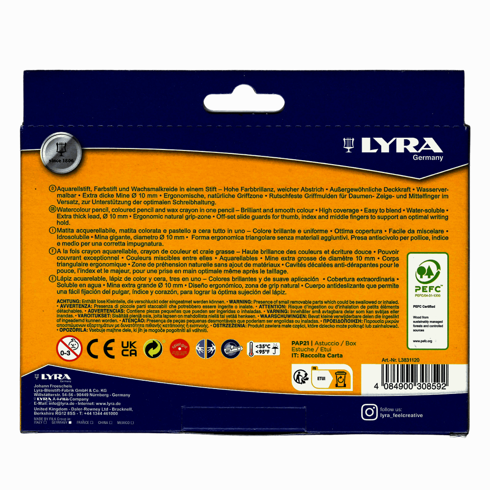 CAJA LAPIZ LYRA GROOVE 3 EN 1 X 12 L3831120