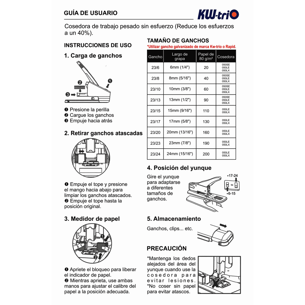 COSEDORA KW-TRIO 050LX - 200HOJAS SIN ESFUERZ