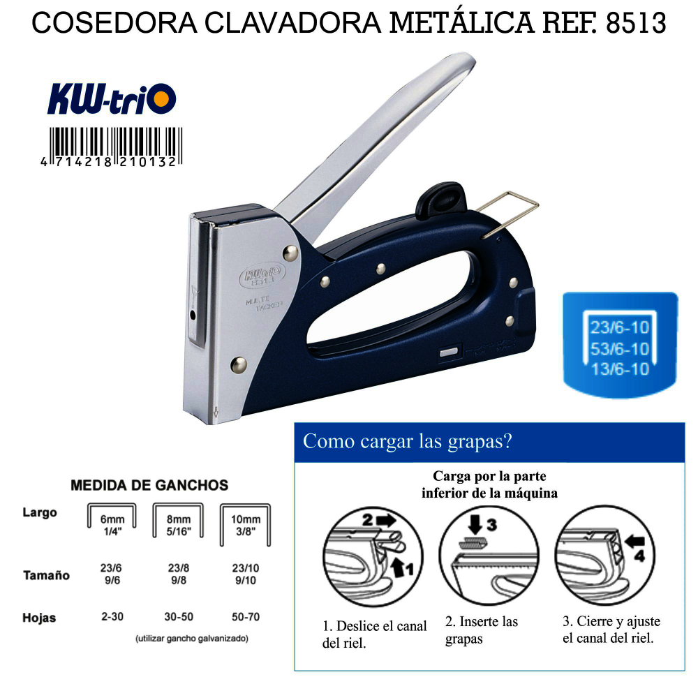 COSEDORA CLAVADORA KW-TRIO RF 8513 METALICA  