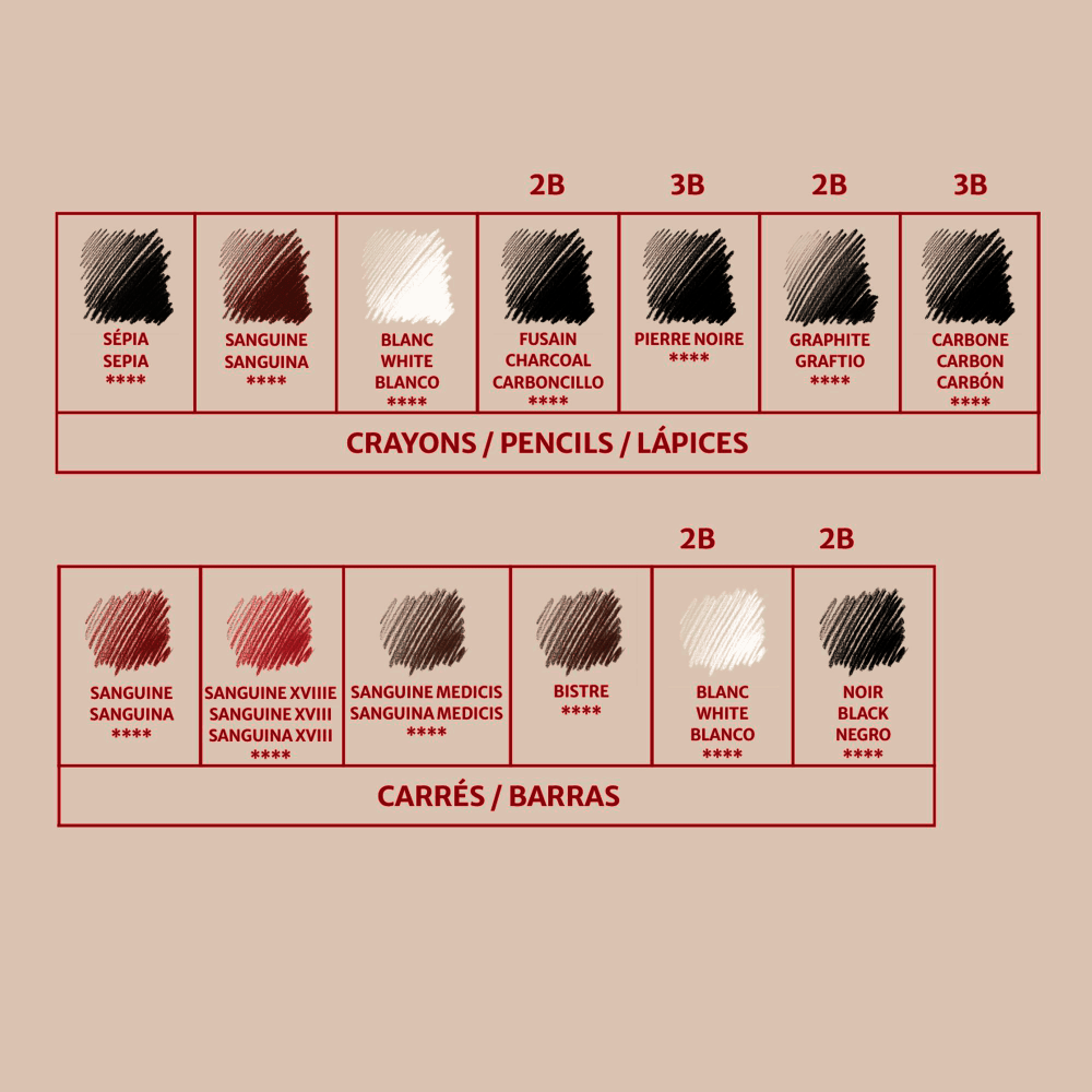 CAJA LAPICES Y BARRAS ESBOZO CONTE 15 PCS