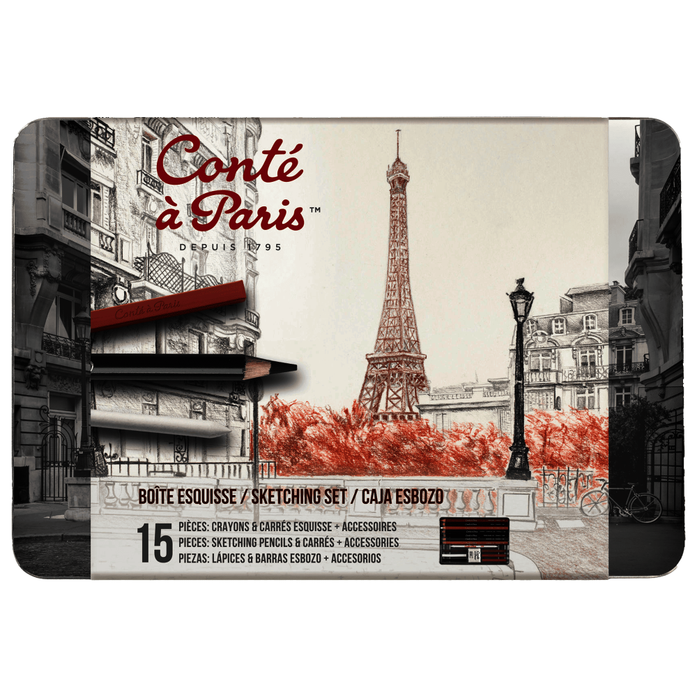 CAJA LAPICES Y BARRAS ESBOZO CONTE 15 PCS