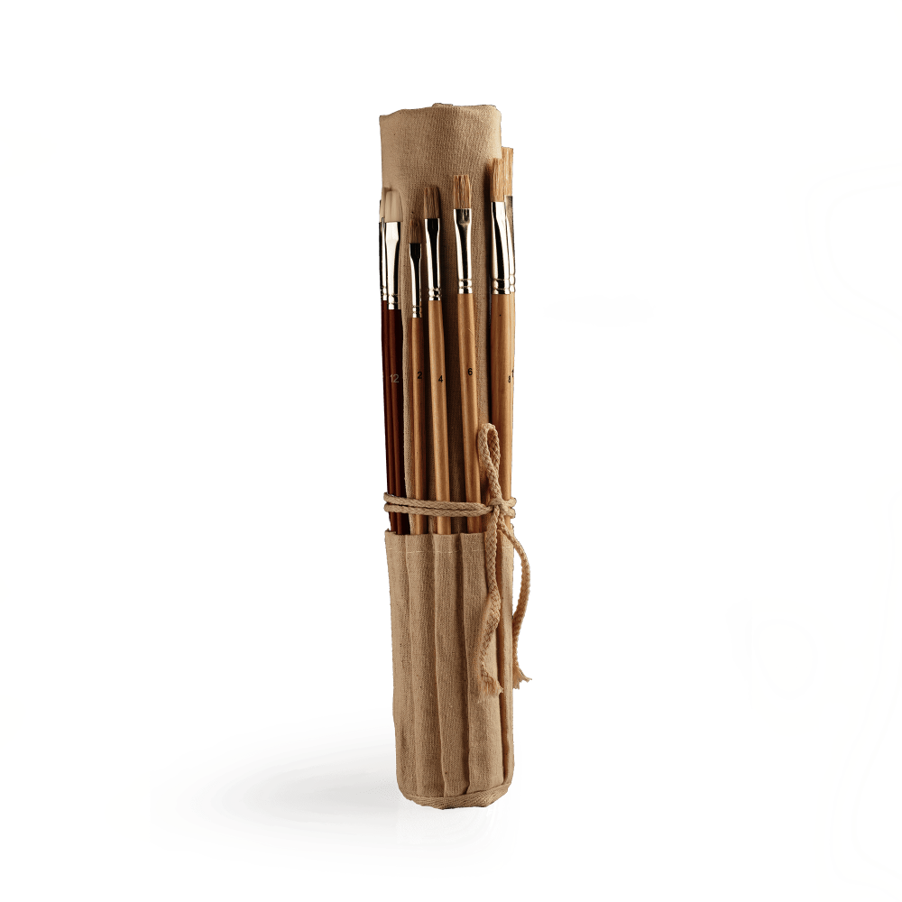 KIT CON ESTUCHE DE ALGODON DE PINCELES DE CERDA Y NYLON ARTMATE 24PC CF-03B