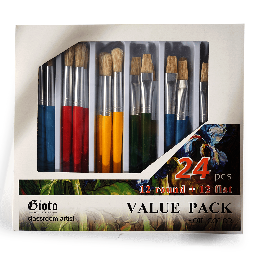 CAJA PINCELES DE CERDA X24 ARTMATE REDONDO Y PLANO RF AMB-24