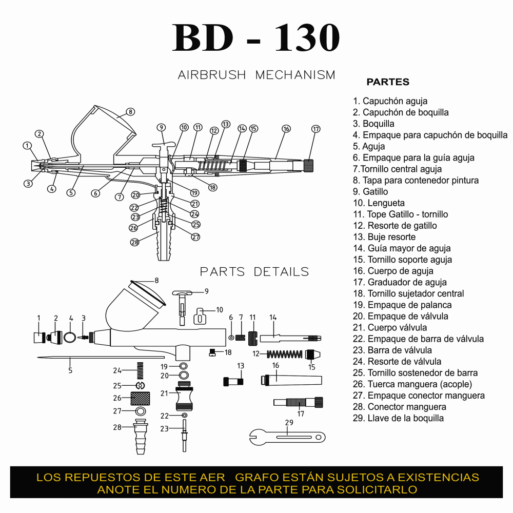 AEROGRAFO ACCION DOBLE GIOTO RF BD 130E     