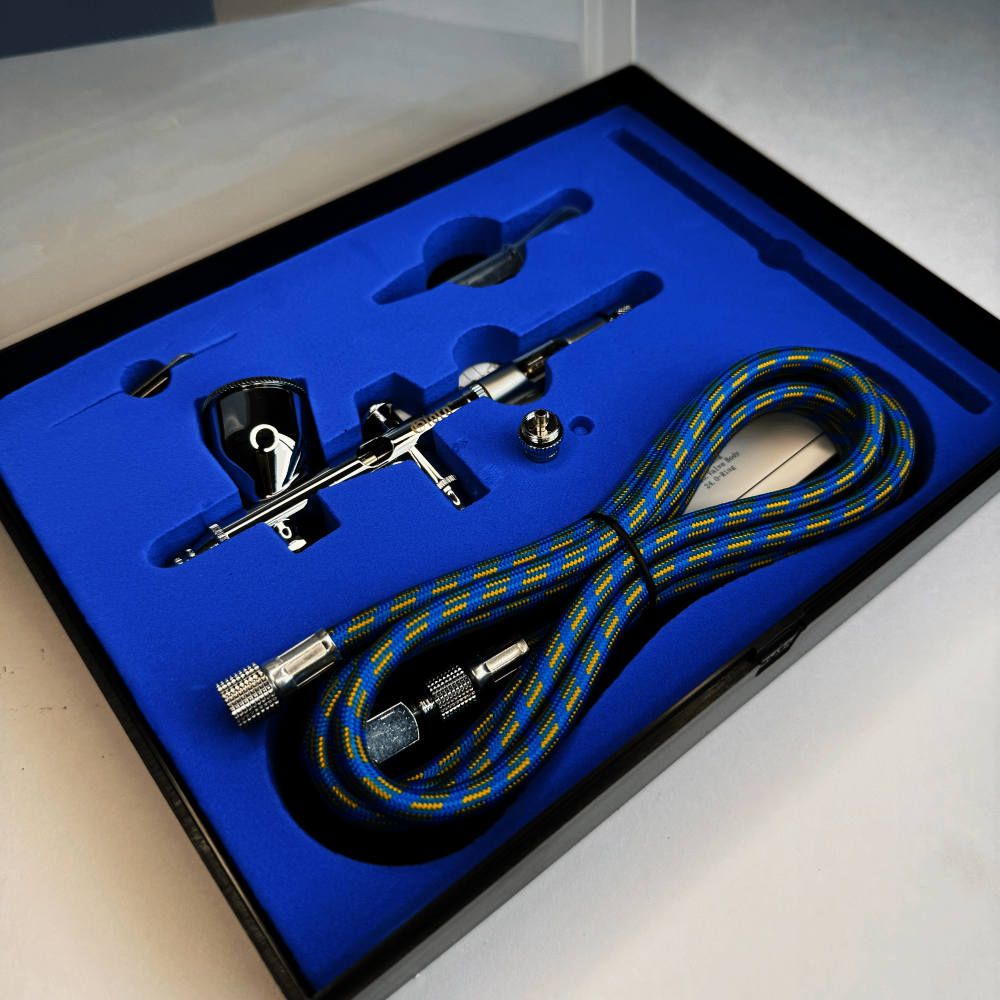 KIT AEROGRAFO | GIOTO | ACCIÓN DOBLE | RF BD 180 | AGUJA + MANGUERA TELA + CAPUCHONES