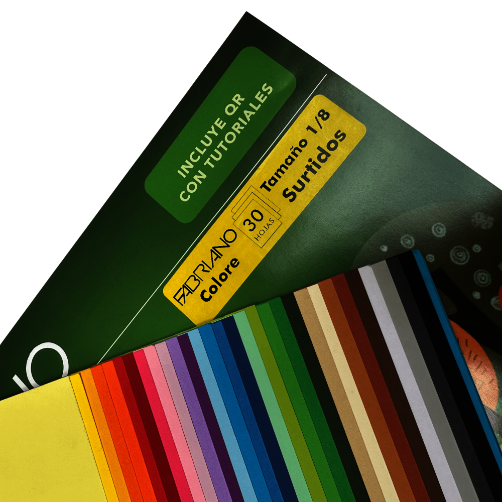 G. PAQUETE CARTULINA FABRIANO COLORE 1/8X30 HOJAS SURTIDOS  