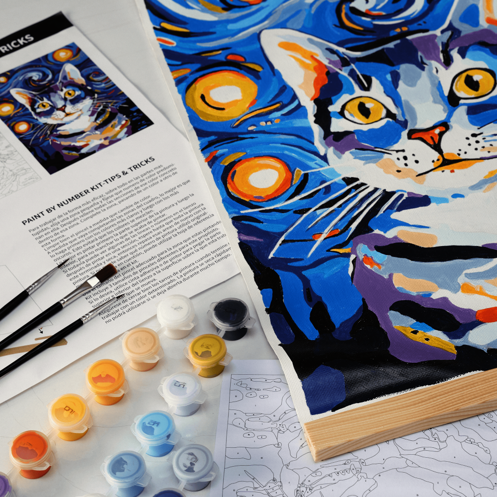 KIT PINTA POR NUMEROS 30X40CM W5040 GATO     