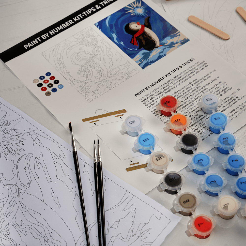 KIT PINTA POR NUMEROS 30X40CM W3342 PINGUINO 