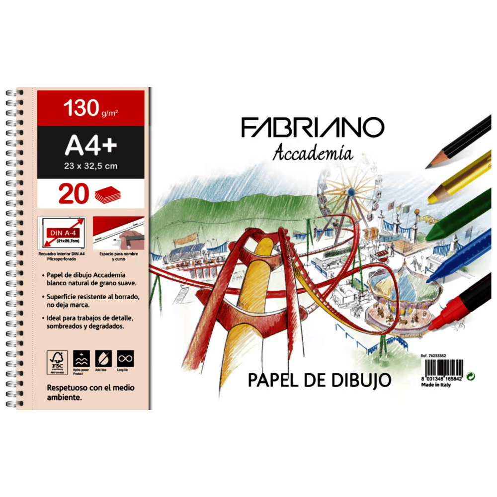 BITACORA FABRIANO ACCADEMIA DIBUJO 23X32.5CM 130G 20H 76233350 