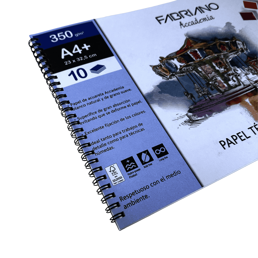 BITACORA FABRIANO ACCADEMIA TEMPERA - ACUARELA 350G 23X32.5CM 10H 74233255