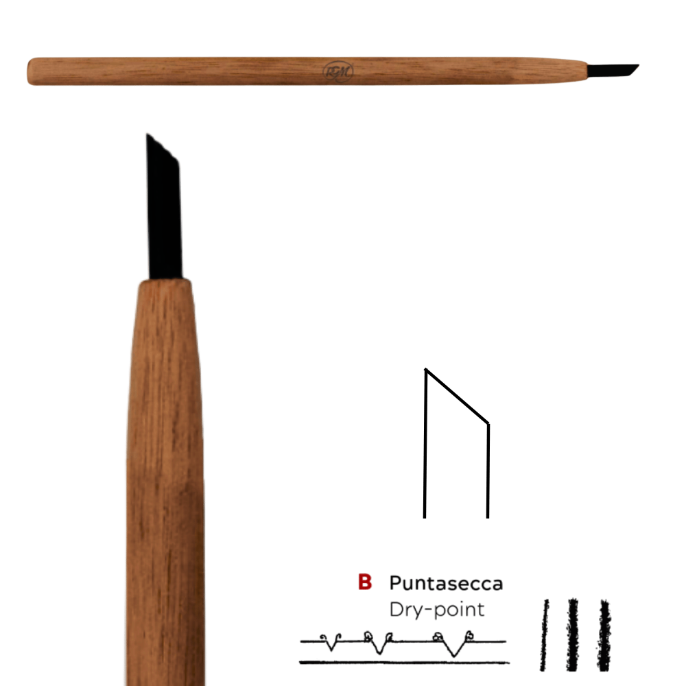 HERRAMIENTA GRABADO | RGM | PUNTA SECA (MANGO MADERA) | RF PS8