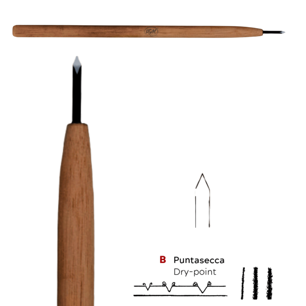 HERRAMIENTA GRABADO | RGM | PUNTA SECA (MANGO MADERA) | RF PS10