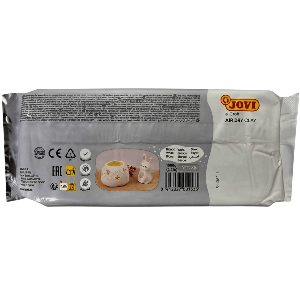 PASTA PARA MODELAR SECADO AL AIRE BLANCA 1000GR JOVI RF 86  