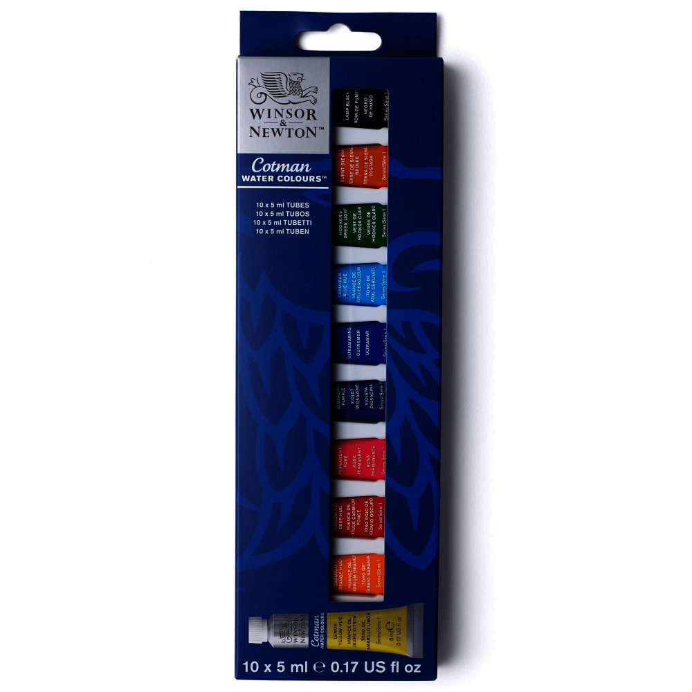 ESTUCHE ACUARELA COTMAN 5ML X10 COLORES WINSO