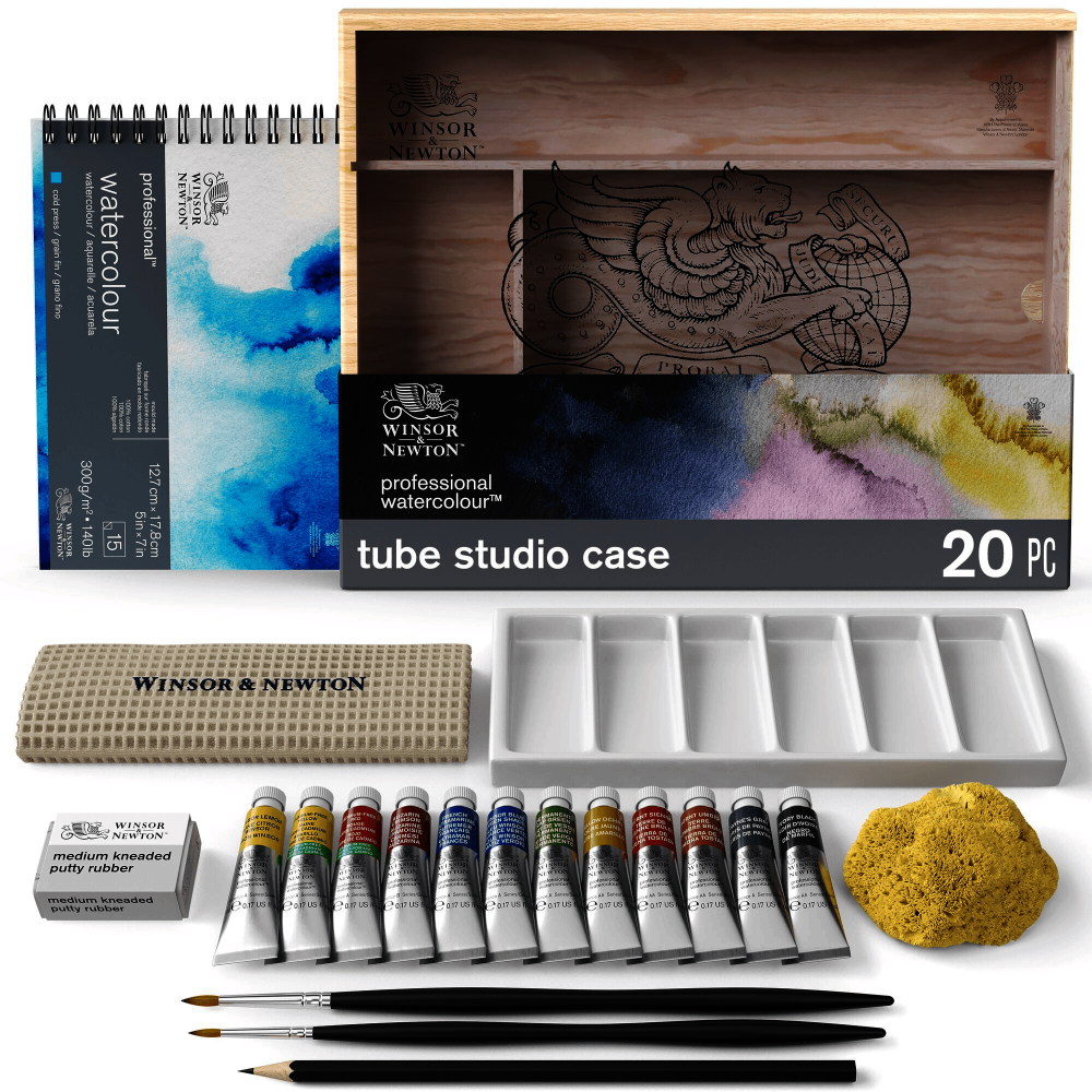 CAJA  ACUARELAS TUBO PROF WINSOR 20PCS 190815