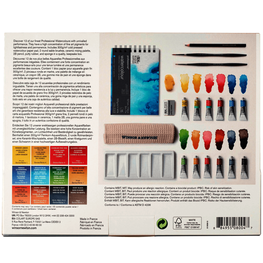CAJA  ACUARELAS TUBO PROF WINSOR 20PCS 190815