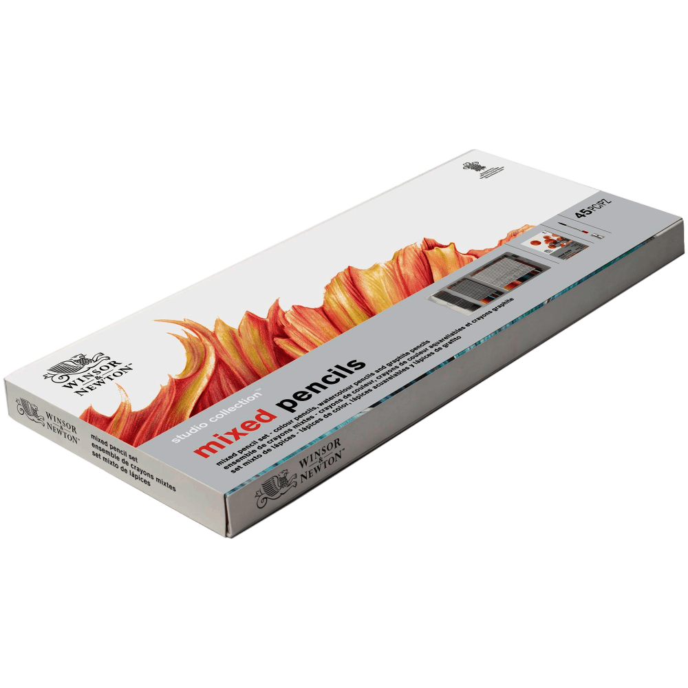 CAJA LAPIZ WINSOR STUDIO TECNICAS MIXTAS 45PC