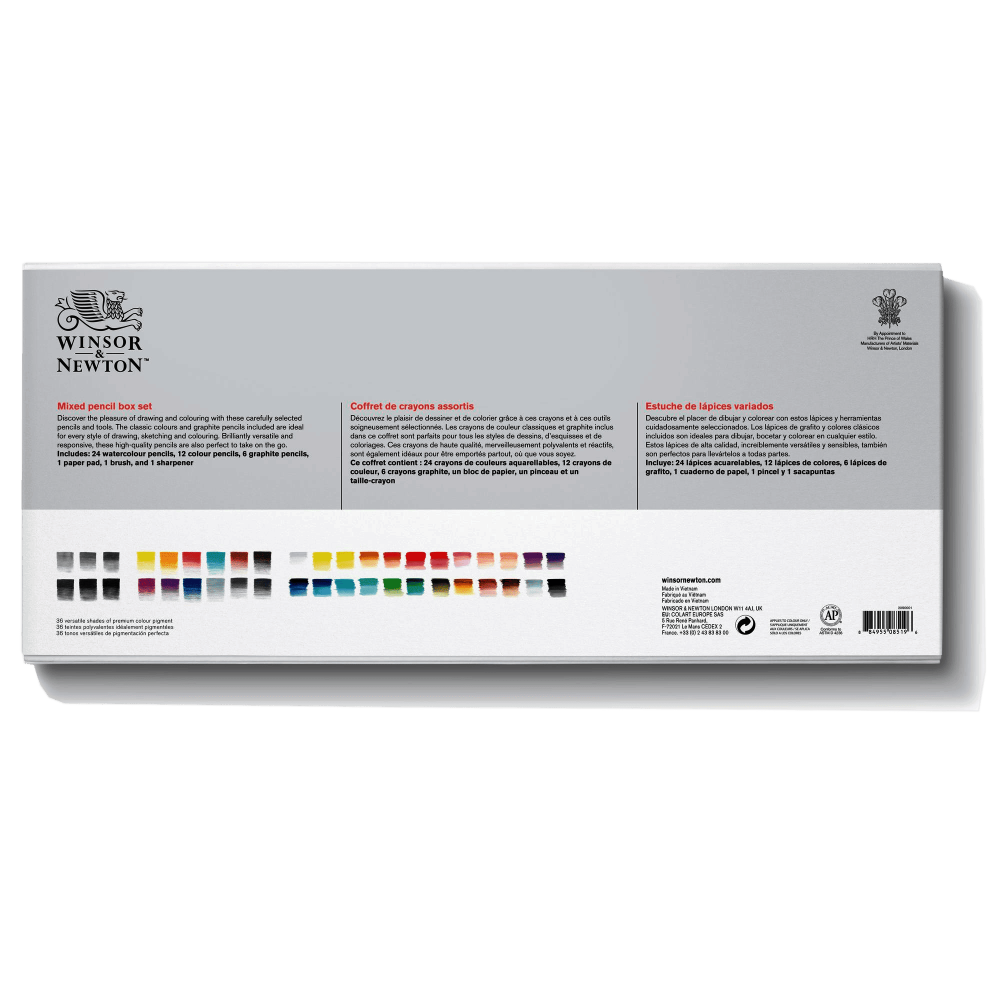 CAJA LAPIZ WINSOR STUDIO TECNICAS MIXTAS 45PC