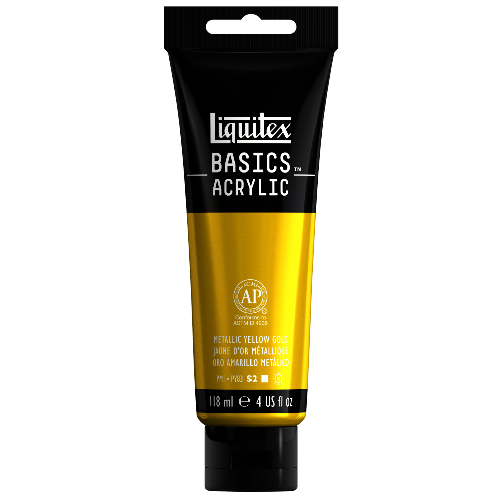 ACRILICO LIQUITEX BASICS | 118 ML | RF 343 | ORO AMARILLO METALICO                   