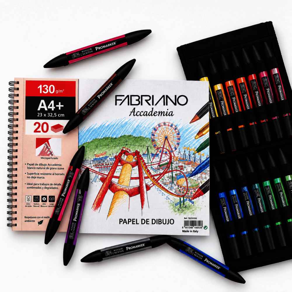 SET PARA ILUSTRAR  CON 18 MARCADORES PROFESIONALES RF 011