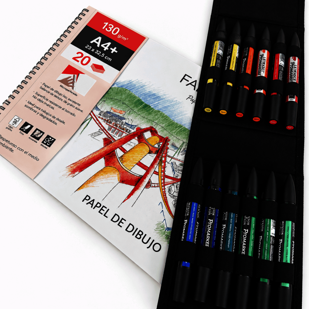 SET PARA ILUSTRAR  CON 18 MARCADORES PROFESIONALES RF 011