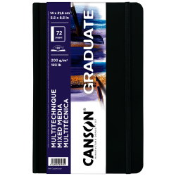 CUADERNO CANSON GRADUATE 14X21.6CM 200GR MIXMEDIA C31200L030