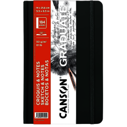 CUADERNO CANSON GRADUATE | 14X21.6CM | 90G | GRIS OSCURO | C31200L042
