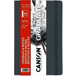 CUADERNO CANSON GRADUATE | GRIS CLARO | 14X21.6CM | BOCETOS | TAPA BLANDA