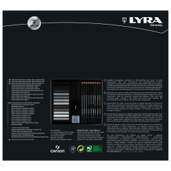 CAJA LAPIZ LYRA BOCETO GRISES X25 PC L2051251
