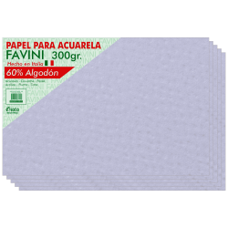 PAPEL ACUARELA 300 GRS 1/8 X 5 HOJAS FAVINI  
