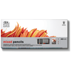 CAJA LAPIZ WINSOR STUDIO TECNICAS MIXTAS 45PC